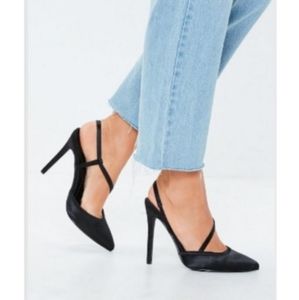 Black Slingback Closed Toed Heels